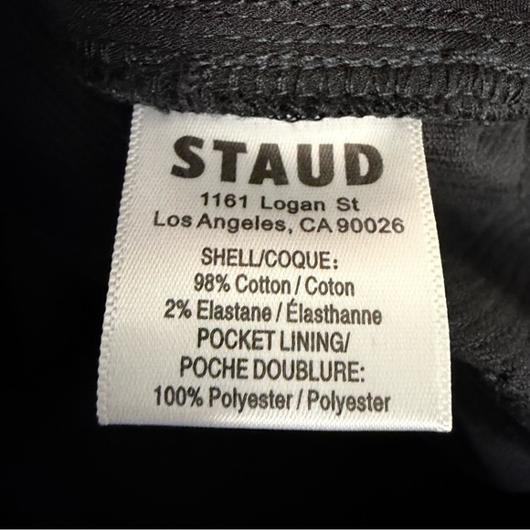 NWT Staud Chisel Straight Pant Corduroy Women's Size 10 Black Casual Grunge Fall - Picture 6 of 8